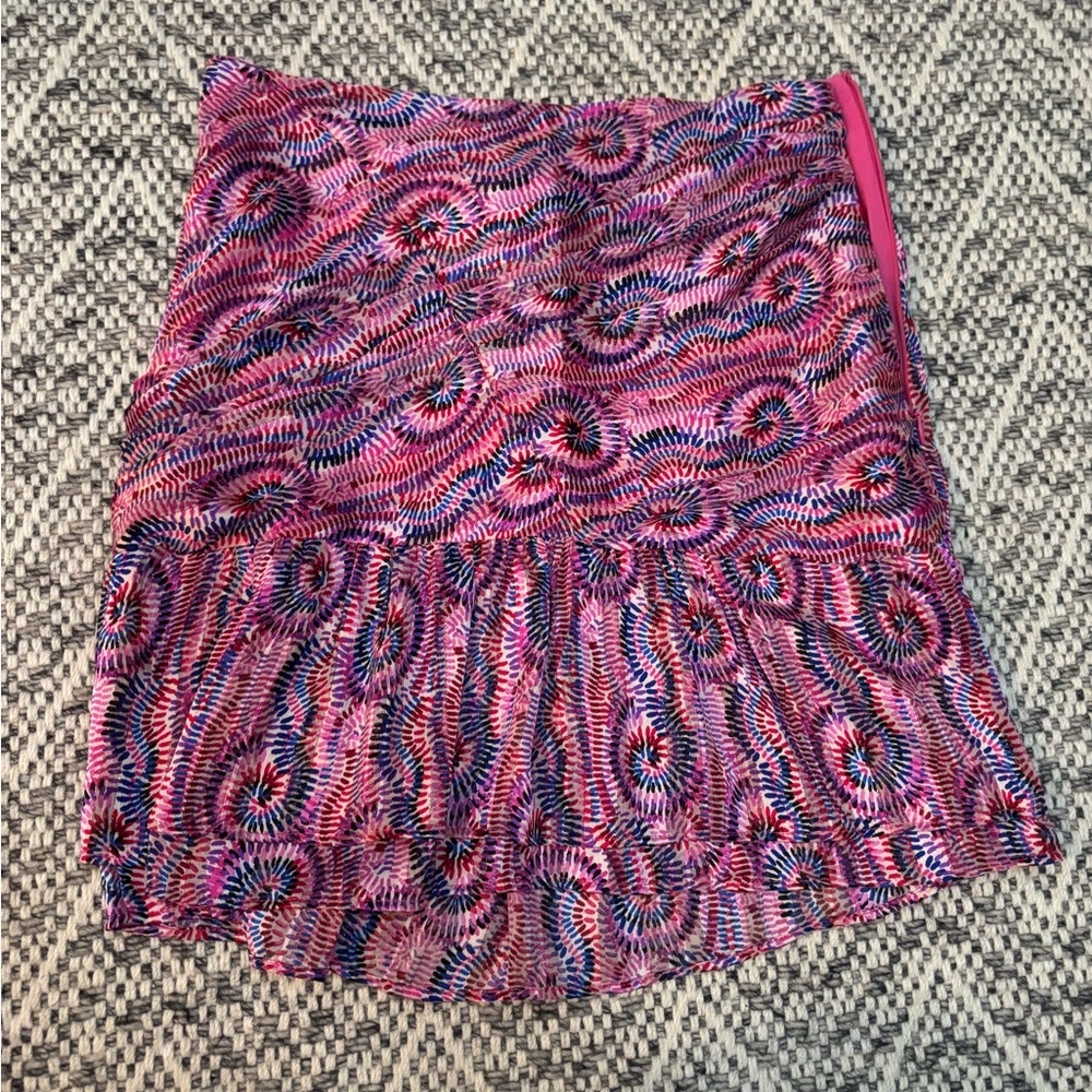 Vibrant Pink Patterned Mini Skirt